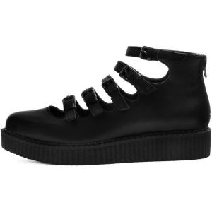 imageTUK Womens MultiStrap Pointed Mary Jane CreeperBlack Tukskin