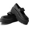 imageTUK Black TUKskin Double Decker Mary Jane Shoes for Women Round Toe Ankle Strap Platform Chunky HeelBlack