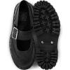 imageTUK Black TUKskin Double Decker Mary Jane Shoes for Women Round Toe Ankle Strap Platform Chunky HeelBlack