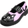 imageTUK Kitty Cat Mary Janes Shoes for Women Round Toe Ankle Strap Oxford ShoesPinkBlack
