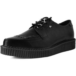 imageTUK Anarchic Creeper Shoes for Women and Men  Pointed Toe LaceUp with DRing Fastening  Low Platform Footwear  Foam Padded Insole ampamp Twill LiningBlack