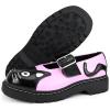 imageTUK Kitty Cat Mary Jane Shoes for Women Round Toe Ankle Strap Oxford ShoesPinkBlack