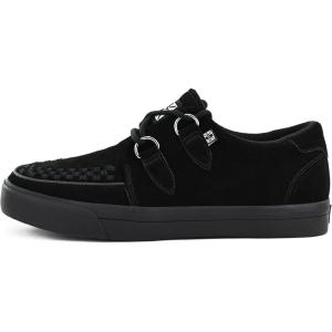 imageTUK Suede Creeper Sneaker Shoes for Women and Men D Ring Lace Up ShoesBlack