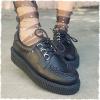 imageTUK Black Anarchic Creeper Shoes for Women and MenBlack