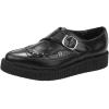 imageTUK Black Leather Pointed Buckle Creepers for Men ampamp Women Low Platform ShoesBlack