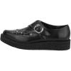 imageTUK Black Leather Pointed Buckle Creepers for Men ampamp Women Low Platform ShoesBlack