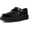imageTUK Black Leather Pointed Buckle Creepers for Men ampamp Women Low Platform ShoesBlack