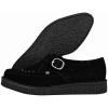 imageTUK Black Suede Pointed Buckle Creepers for Men ampamp Women Low Platform ShoesBlack
