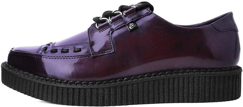 imageTUK Anarchic Creeper Shoes for Women and Men  Pointed Toe LaceUp with DRing Fastening  Low Platform Footwear  Foam Padded Insole ampamp Twill LiningBurgundy