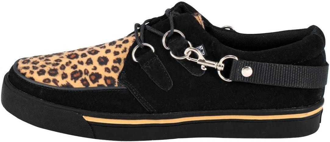 imageTUK Black ampamp Leopard Creeper Sneakers for Men ampamp Women Low Platform SneakerBlackLeopard
