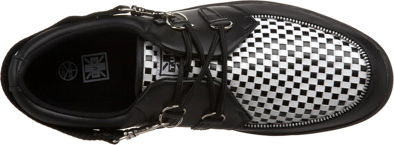 imageTUK Black ampamp Leopard Creeper Sneakers for Men ampamp Women Low Platform SneakerBlackWhite