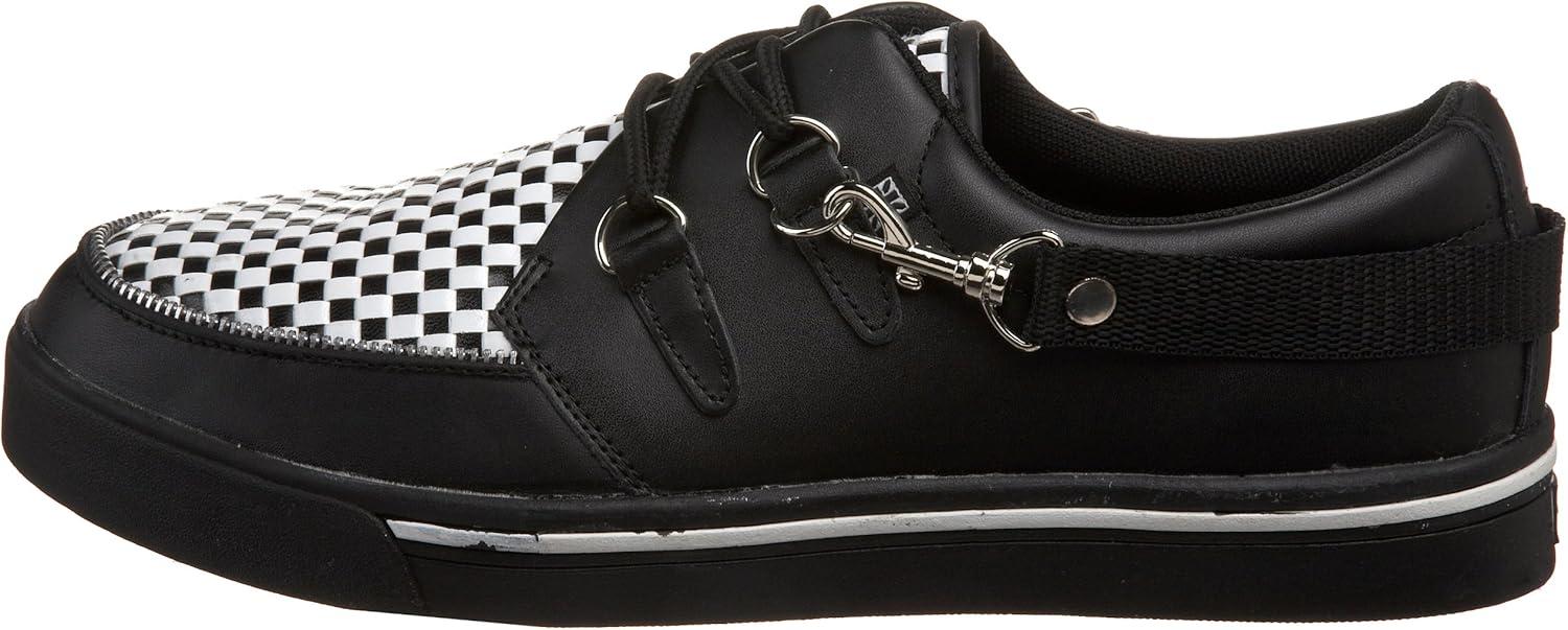 imageTUK Black ampamp Leopard Creeper Sneakers for Men ampamp Women Low Platform SneakerBlackWhite