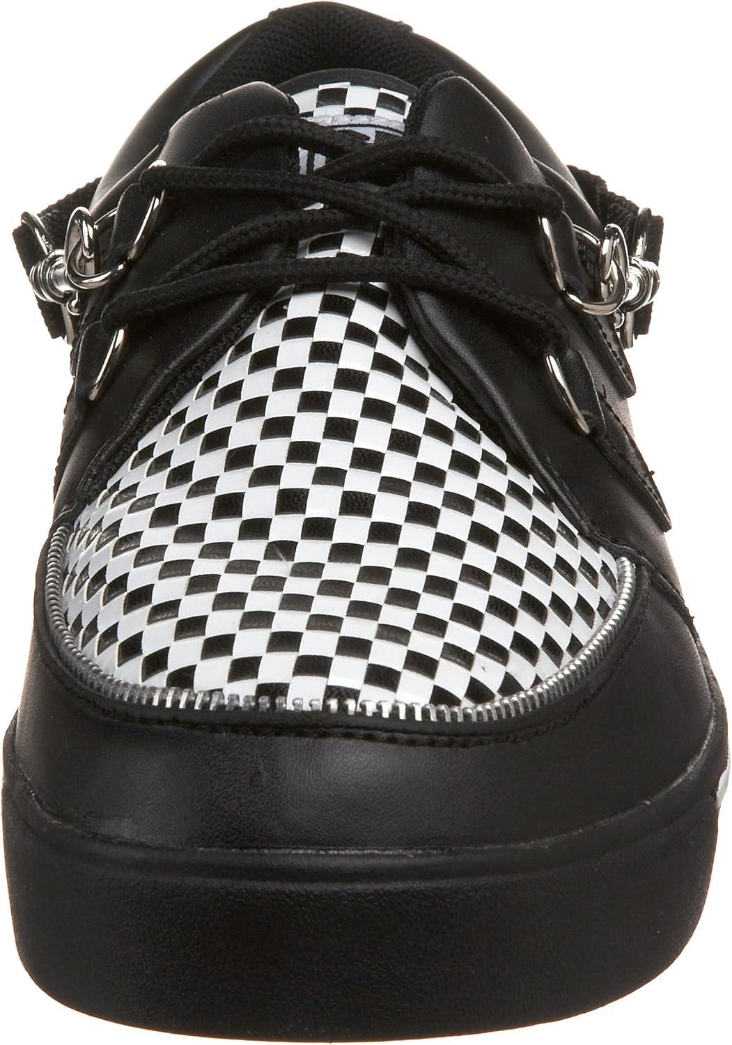 imageTUK Black ampamp Leopard Creeper Sneakers for Men ampamp Women Low Platform SneakerBlackWhite