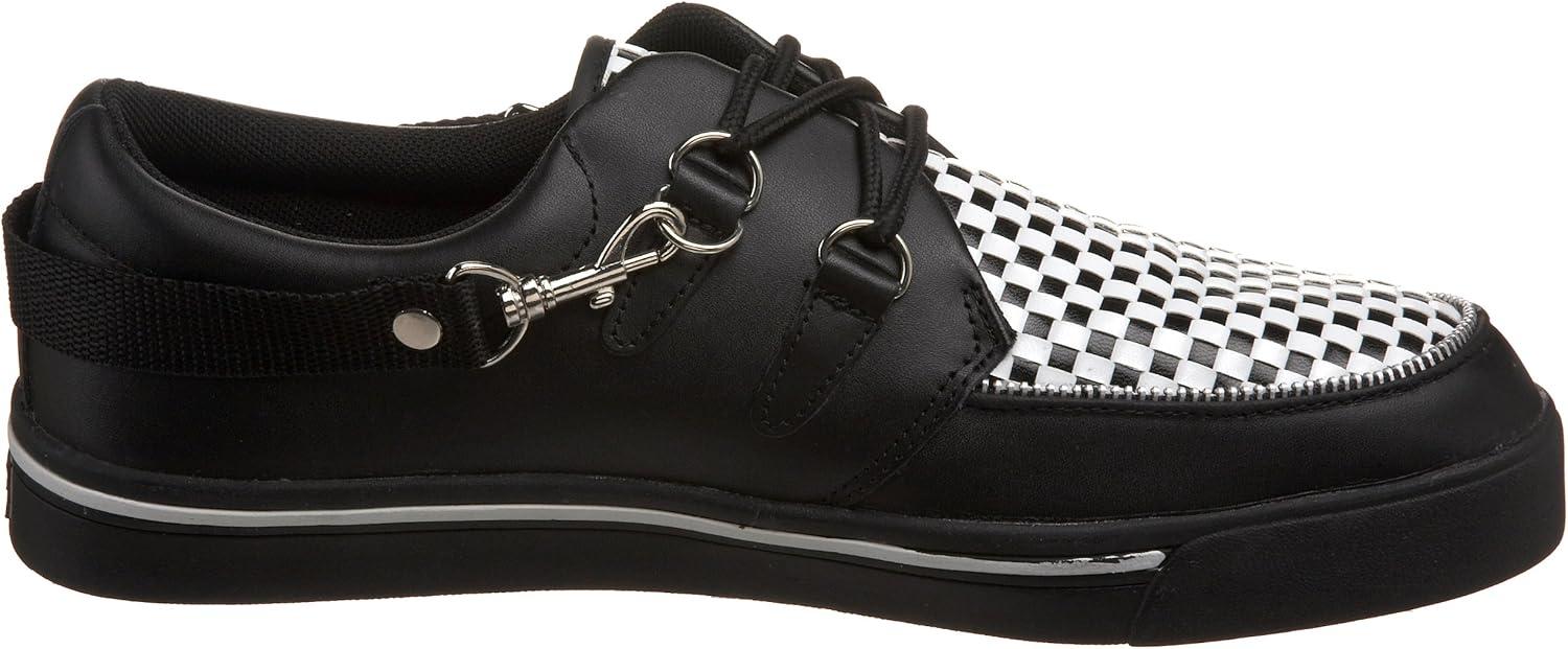 imageTUK Black ampamp Leopard Creeper Sneakers for Men ampamp Women Low Platform SneakerBlackWhite