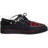 imageTUK Black ampamp Leopard Creeper Sneakers for Men ampamp Women Low Platform SneakerBlackRed Plaid
