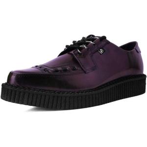 imageTUK Anarchic Creeper Shoes for Women and Men  Pointed Toe LaceUp with DRing Fastening  Low Platform Footwear  Foam Padded Insole ampamp Twill LiningBurgundy