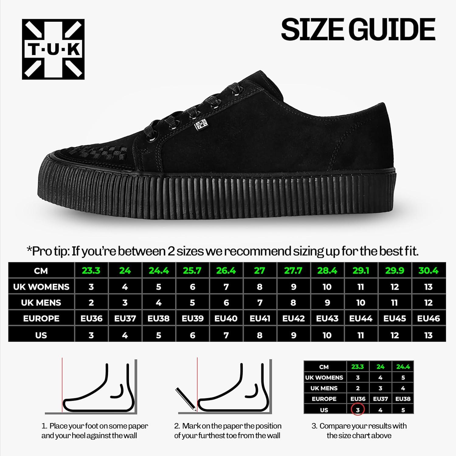 imageTUK Suede Creeper Sneaker for Women and Men  Lace Up Shoes Black Interlace and Eyelets  Classic Ridged Sole and Mesh Lining  Memory Foam Comfort for Everyday WearBlack