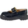 imageTUK Womens Brogue Mary Jane Flat Shoes  Black Leather Vintage Style Wingtip Detailing Adjustable Buckle Strap Cushioned Insole Sturdy Sole Low Heel Comfortable Fit VeganBlack