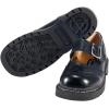 imageTUK Womens Brogue Mary Jane Flat Shoes  Black Leather Vintage Style Wingtip Detailing Adjustable Buckle Strap Cushioned Insole Sturdy Sole Low Heel Comfortable Fit VeganBlack