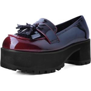 imageTUK Fringe Loafer PlatformBurgundy