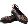 imageTUK Shoes Leopard Pointed Ballet Ankle Strap Creeper Sneaker Flats for WomenLeopard