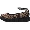 imageTUK Shoes Leopard Pointed Ballet Ankle Strap Creeper Sneaker Flats for WomenLeopard