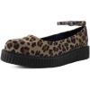 imageTUK Shoes Leopard Pointed Ballet Ankle Strap Creeper Sneaker Flats for WomenLeopard