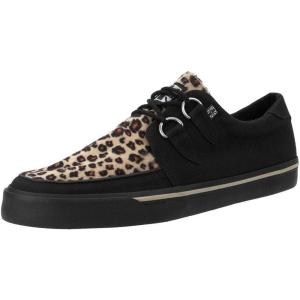 imageTUK Suede Creeper Sneaker Shoes for Women and Men D Ring Lace Up ShoesBlackLeopard