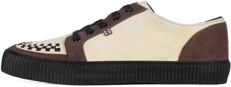 imageTUK Suede Creeper Sneaker for Women and Men  Lace Up Shoes Black Interlace and Eyelets  Classic Ridged Sole and Mesh Lining  Memory Foam Comfort for Everyday WearTan  Brown