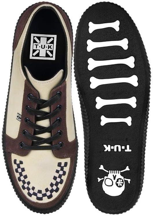 imageTUK Suede Creeper Sneaker for Women and Men  Lace Up Shoes Black Interlace and Eyelets  Classic Ridged Sole and Mesh Lining  Memory Foam Comfort for Everyday WearTan  Brown