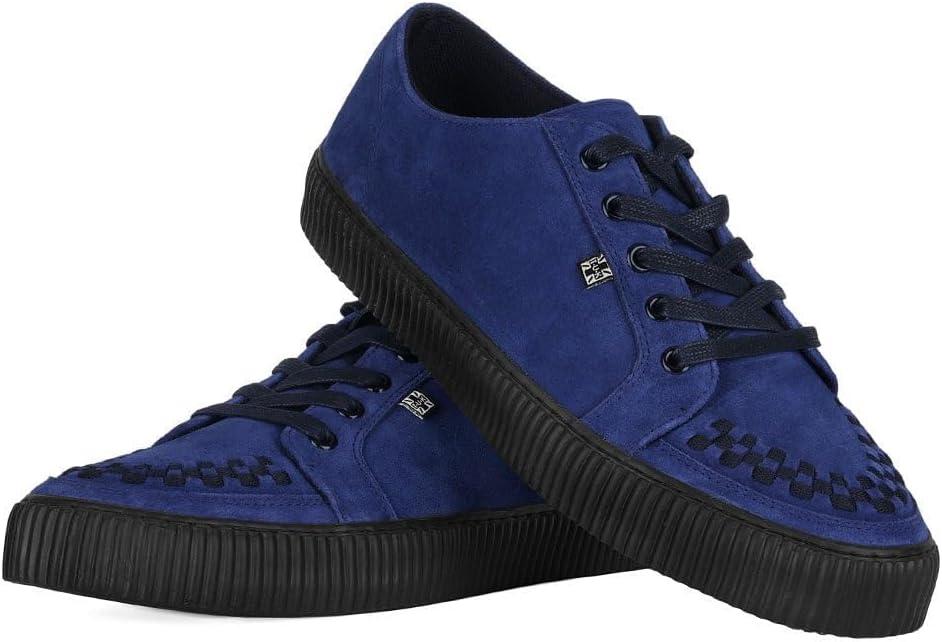 imageTUK Suede Creeper Sneaker for Women and Men  Lace Up Shoes Black Interlace and Eyelets  Classic Ridged Sole and Mesh Lining  Memory Foam Comfort for Everyday WearNavy