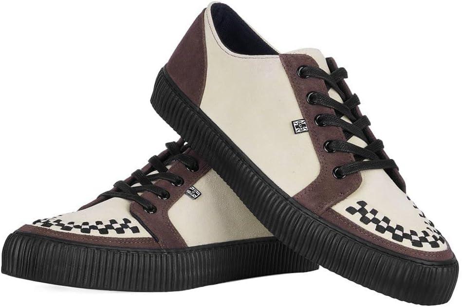 imageTUK Suede Creeper Sneaker for Women and Men  Lace Up Shoes Black Interlace and Eyelets  Classic Ridged Sole and Mesh Lining  Memory Foam Comfort for Everyday WearTan  Brown