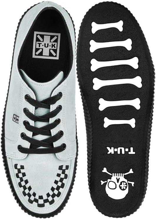 imageTUK Suede Creeper Sneaker for Women and Men  Lace Up Shoes Black Interlace and Eyelets  Classic Ridged Sole and Mesh Lining  Memory Foam Comfort for Everyday WearGrey