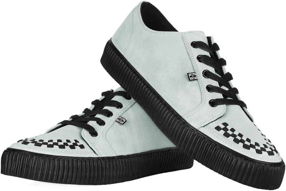 imageTUK Suede Creeper Sneaker for Women and Men  Lace Up Shoes Black Interlace and Eyelets  Classic Ridged Sole and Mesh Lining  Memory Foam Comfort for Everyday WearGrey