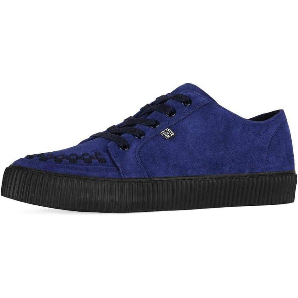 imageTUK Suede Creeper Sneaker for Women and Men  Lace Up Shoes Black Interlace and Eyelets  Classic Ridged Sole and Mesh Lining  Memory Foam Comfort for Everyday WearNavy