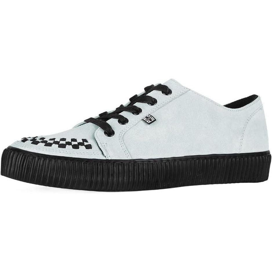 imageTUK Suede Creeper Sneaker for Women and Men  Lace Up Shoes Black Interlace and Eyelets  Classic Ridged Sole and Mesh Lining  Memory Foam Comfort for Everyday WearGrey