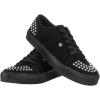 imageTUK Suede Creeper Sneaker for Women and Men  Lace Up Shoes Black Interlace and Eyelets  Classic Ridged Sole and Mesh Lining  Memory Foam Comfort for Everyday WearBlack Studded