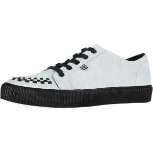 imageTUK Suede Creeper Sneaker for Women and Men  Lace Up Shoes Black Interlace and Eyelets  Classic Ridged Sole and Mesh Lining  Memory Foam Comfort for Everyday WearGrey