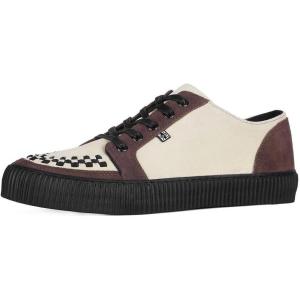 imageTUK Suede Creeper Sneaker for Women and Men  Lace Up Shoes Black Interlace and Eyelets  Classic Ridged Sole and Mesh Lining  Memory Foam Comfort for Everyday WearTan  Brown