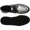 imageTUK BlackWhite Leather Viva Mondo Creepers Shoes for Women and Men Lace Up Platform Shoes  US Women 15  Men 13