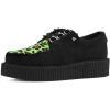imageTUK Faux Suede Creeper Sneaker for Women and Men  3 Dring Lace Up Shoes and Interlace  Classic Round Toe and Sole  Comfort for Everyday WearBlack  Green Leopard