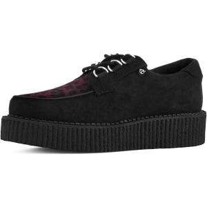imageTUK Faux Suede Creeper Sneaker for Women and Men  3 Dring Lace Up Shoes and Interlace  Classic Round Toe and Sole  Comfort for Everyday WearBlack  Burgundy Leopard