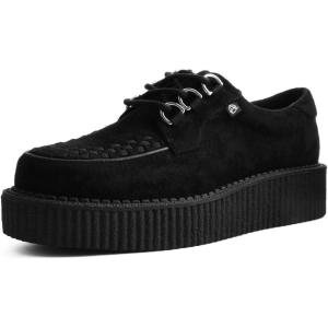 imageTUK Faux Suede Creeper Sneaker for Women and Men  3 Dring Lace Up Shoes and Interlace  Classic Round Toe and Sole  Comfort for Everyday WearBlack