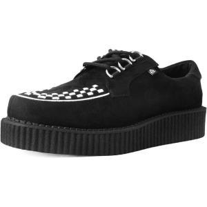 imageTUK Faux Suede Creeper Sneaker for Women and Men  3 Dring Lace Up Shoes and Interlace  Classic Round Toe and Sole  Comfort for Everyday WearBlackWhite
