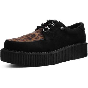 imageTUK Faux Suede Creeper Sneaker for Women and Men  3 Dring Lace Up Shoes and Interlace  Classic Round Toe and Sole  Comfort for Everyday WearLeopard