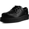 imageTUK Anarchic Creeper Shoes for Women and Men  Faux Leather Round Toe  3 DRing LaceUp Low Platform  Memory Foam Comfort for Everyday WearBlack