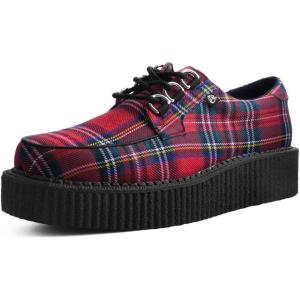 imageTUK Shoes T2264 UnisexAdult Creepers Red Tartan Anarchic CreeperRed