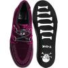 image:imageTUK Shoes Burgundy Velvet Anarchic Creeper Sneaker for Women and Men  3 Dring Lace Up Shoes and Interlace  Classic Round Toe and Sole  US Men 5  Women 7
