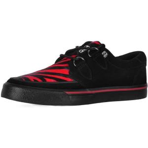 image:imageTUK Suede Creeper Sneaker Shoes for Women and Men D Ring Lace Up ShoesBlack  Red Zebra
