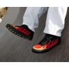 image:imageTUK Suede Creeper Sneaker for Women and Men  Lace Up Shoes Interlace and Eyelets  Classic Ridged Sole and Mesh Lining  Memory Foam Comfort for Everyday WearBlackRed Flame